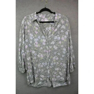 J. Jill 3/4 Sleeve Floral Button Down Blouse-Size XL